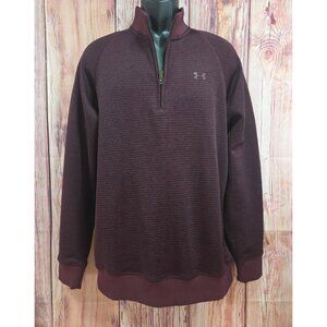 Under Armour Mens Burgundy Fleece Half Zip Pullover Large